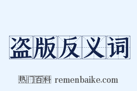 盗版反义词是什么意思的图片